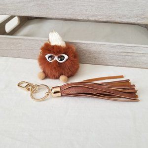 NEW Clip-on Tassel & Furry Doll Accessories for Purse, Tote, Backpack